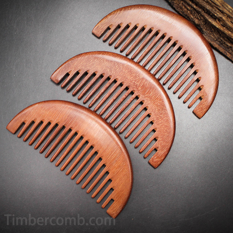 紫檀木櫛 天然木 木製櫛 自然の風合い 深みのある光沢 静電気抑え 頭皮をやさしく守る 携帯便利 高級ヘアケアアイテム