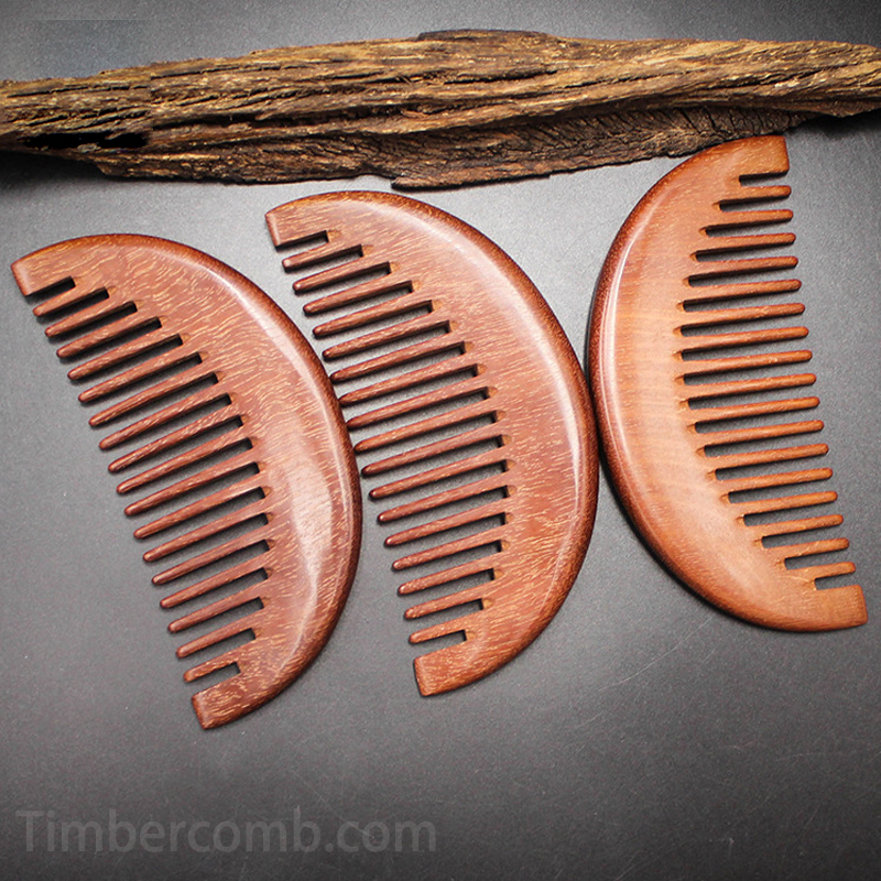 紫檀木櫛 天然木 木製櫛 自然の風合い 深みのある光沢 静電気抑え 頭皮をやさしく守る 携帯便利 高級ヘアケアアイテム