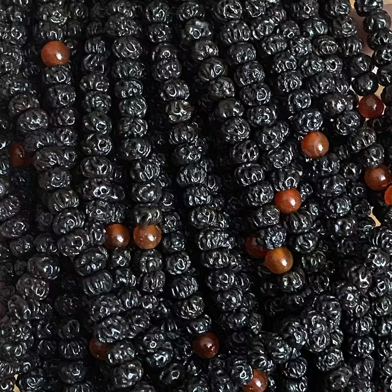 天然 如意菩提樹の実 108玉 数珠ブレスレット正統な老料使用。厄除け・開運の御守りとして、男女兼用のオリジナルデザインブレスレット。