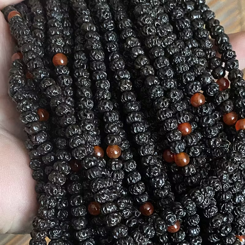 天然 如意菩提樹の実 108玉 数珠ブレスレット正統な老料使用。厄除け・開運の御守りとして、男女兼用のオリジナルデザインブレスレット。