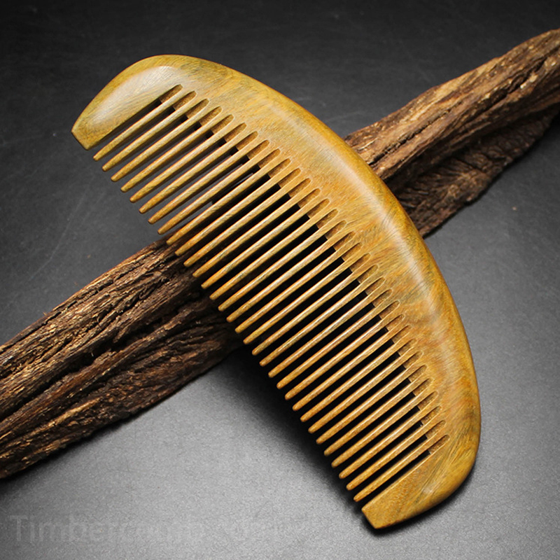 檀木櫛 半月細歯コーム 静電気防止 頭皮マッサージ 細かい歯で髪を優しく整え 芳醇な木の香り 毎日のヘアケアに最適