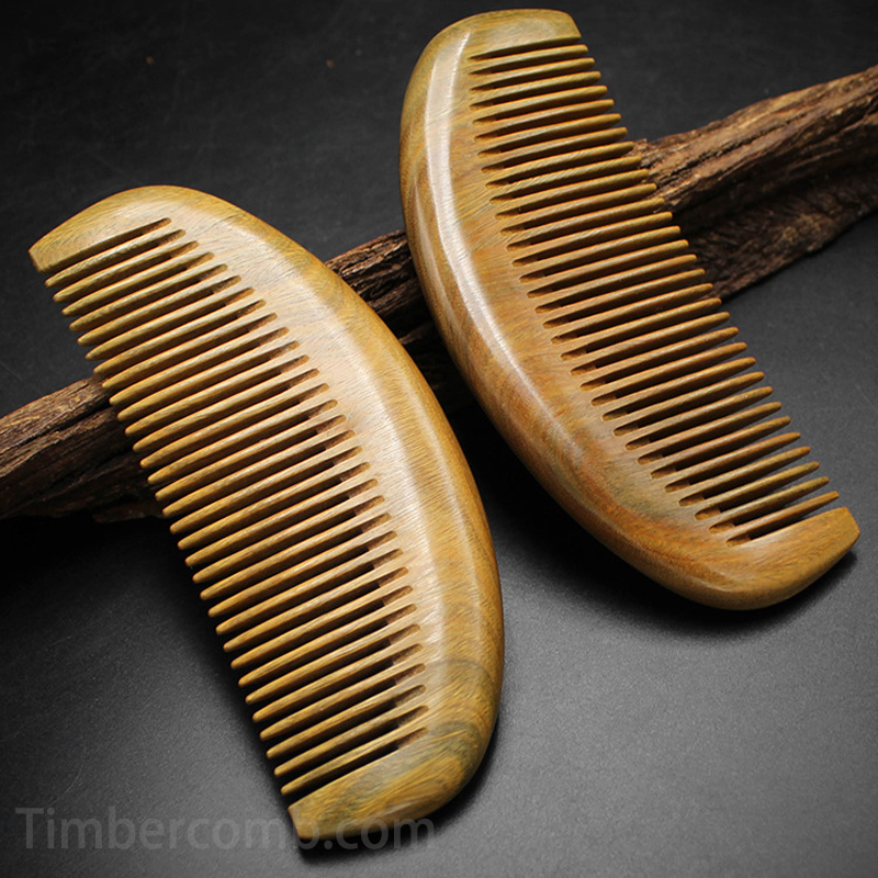 檀木櫛 半月細歯コーム 静電気防止 頭皮マッサージ 細かい歯で髪を優しく整え 芳醇な木の香り 毎日のヘアケアに最適