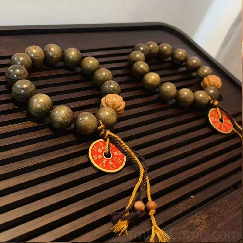 金糸楠の陰沈木 プレミアム数珠ブレスレット - 上質な木製ファッション