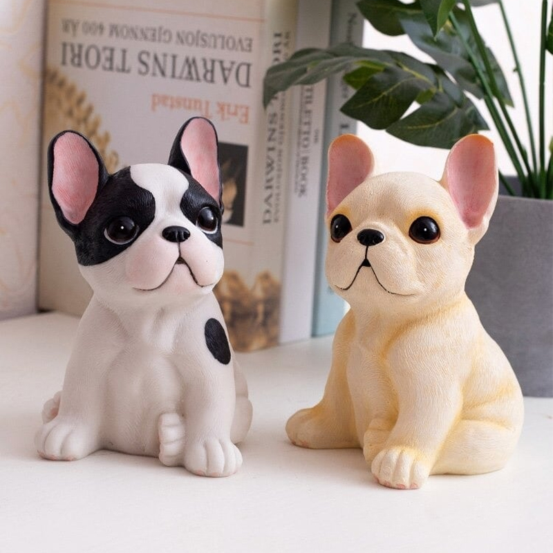 犬の置物 おすわりフレンチブルドッグ オーナメント綺麗 高級 ミニサイズ 犬のオブジェ 樹脂製 心癒し