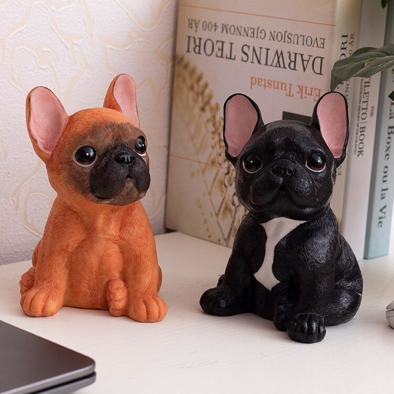 犬の置物 おすわりフレンチブルドッグ オーナメント綺麗 高級 ミニサイズ 犬のオブジェ 樹脂製 心癒し