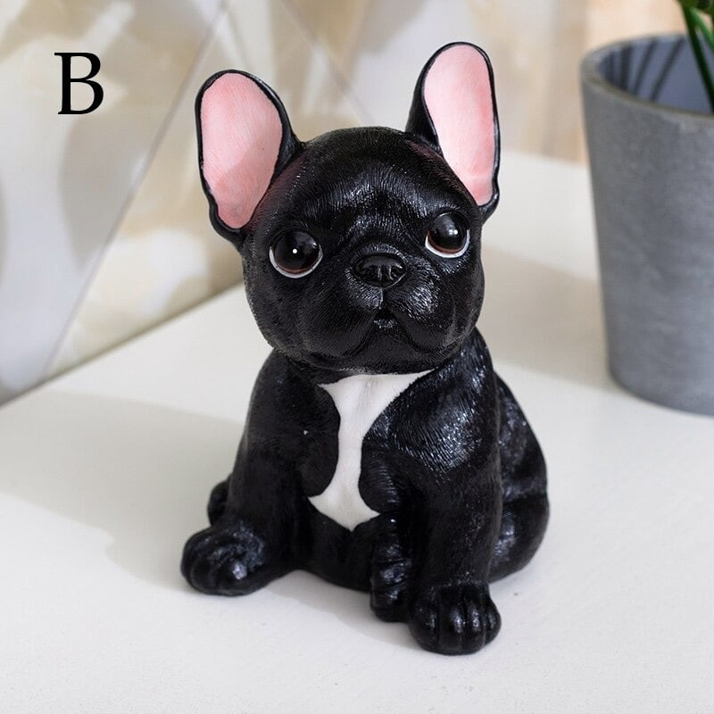 犬の置物 おすわりフレンチブルドッグ オーナメント綺麗 高級 ミニサイズ 犬のオブジェ 樹脂製 心癒し