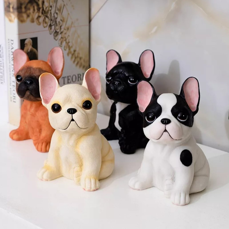 犬の置物 おすわりフレンチブルドッグ オーナメント綺麗 高級 ミニサイズ 犬のオブジェ 樹脂製 心癒し