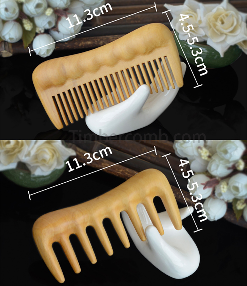 つげ木製 女性用コンパクトヘアブラシ - 携帯サイズの頭皮マッサージ櫛、もつれ防止＆スカルプケア機能付き-木彫り高級人気専門店