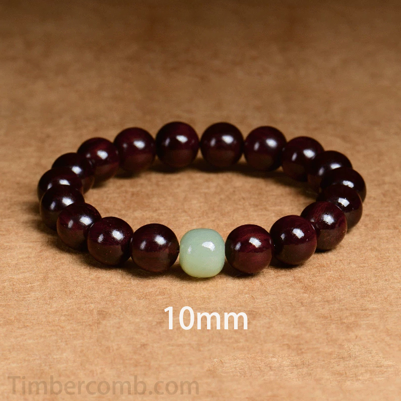 天然金糸檀木ブレスレット - カップル向け男女兼用木製数珠・和田玉ブレスレット 8mm/10mm・つぶし手首輪
