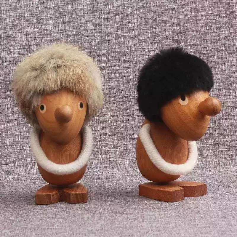 手作り木製北欧バイキング人形置物　部屋・インテリア・卓上・車載デコレーション　彼氏への贈り物