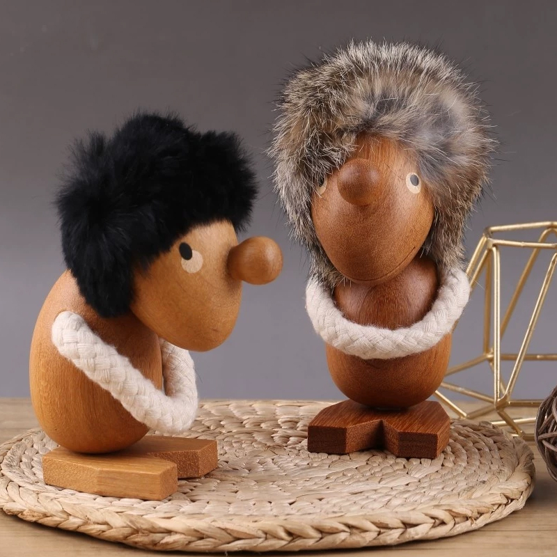 手作り木製北欧バイキング人形置物　部屋・インテリア・卓上・車載デコレーション　彼氏への贈り物