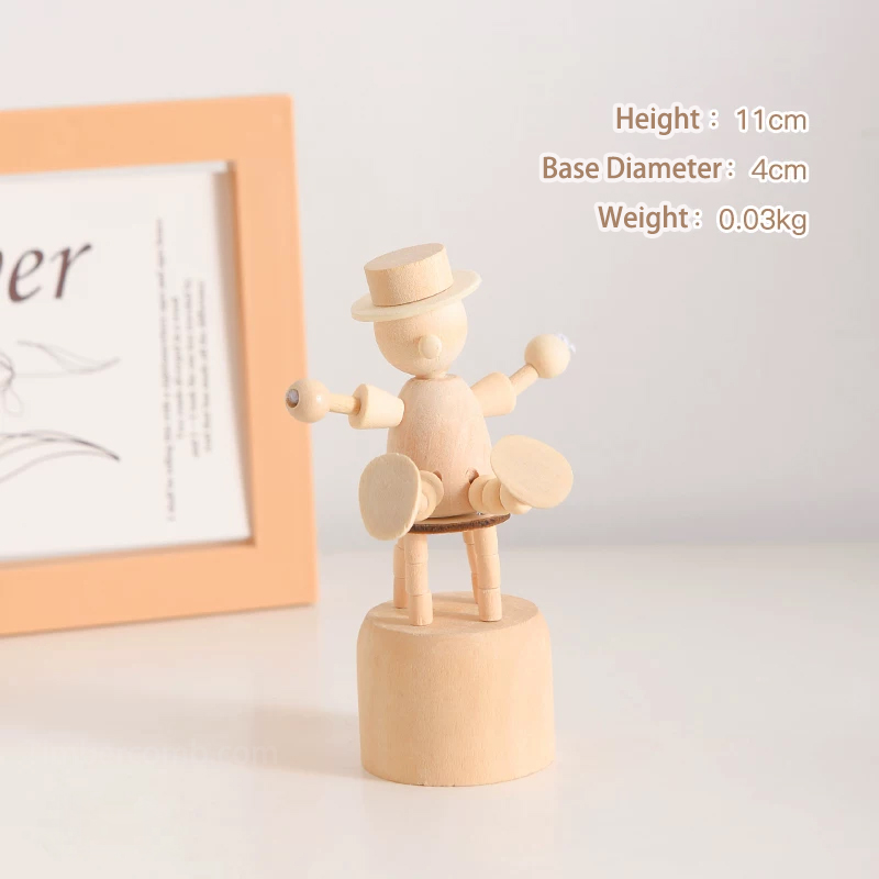 木製パペット、デスク小物、可愛い動物、ピエロ人形、子供部屋の装飾、クリエイティブな贈り物