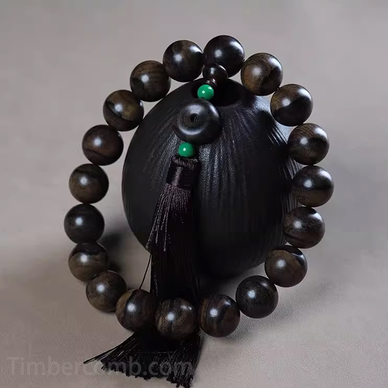 沈香ブレスレット お守り 数珠ブレスレット 19玉 レトロ 正絹房 マイ数珠 木製ブレスレット メンズ