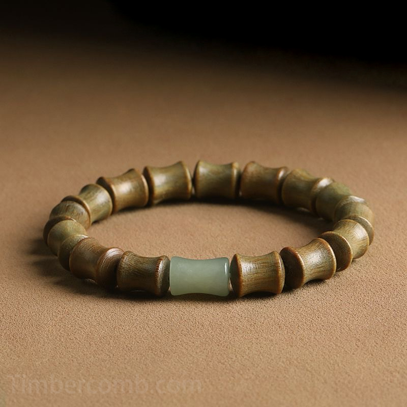 緑檀木ブレスレット 竹節 サンダルウッド 腕輪ブレスレット 天然石 メンズレディース 天然木