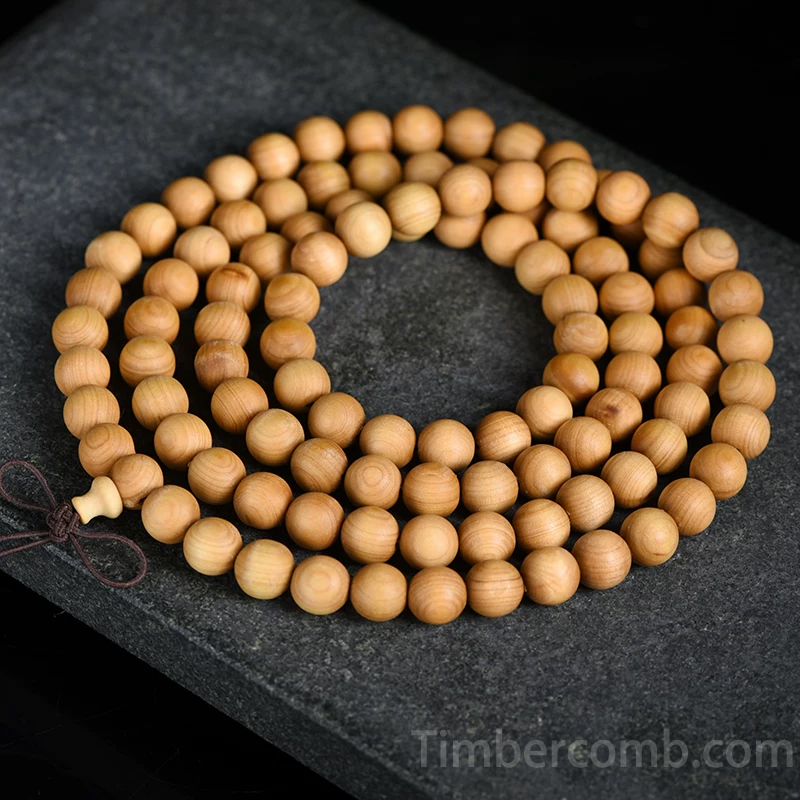 数珠ブレスレット 天然木 108玉 ヒノキ 念珠ブレスレット メンズレディース お守り 腕輪ブレスレット 魔除け