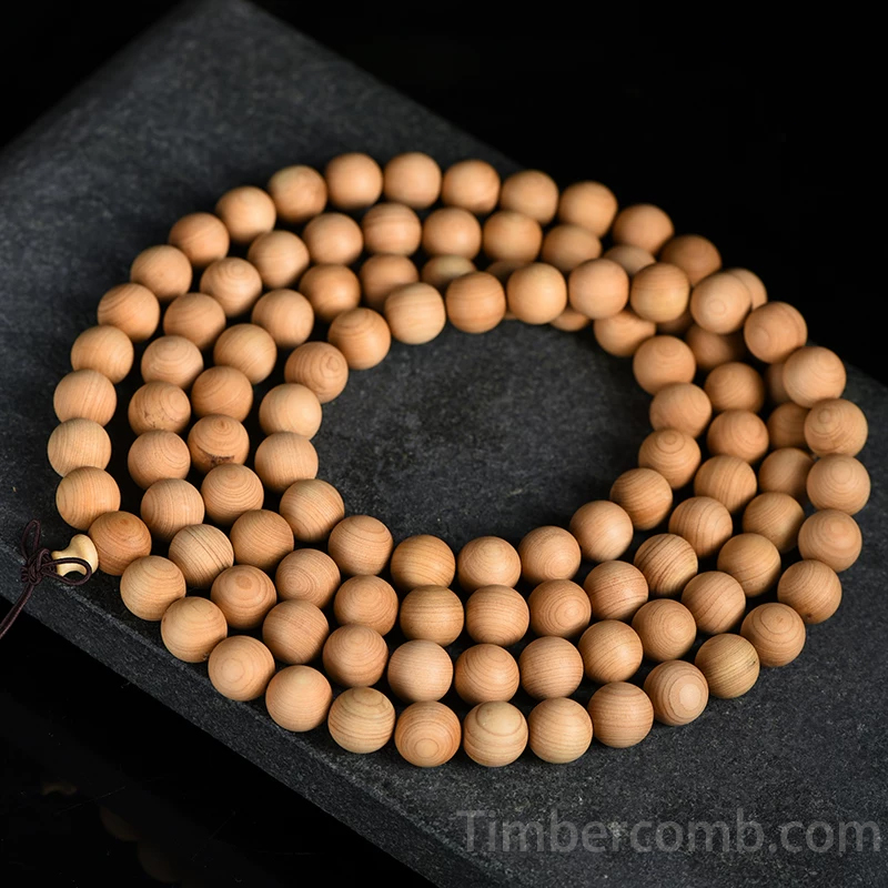 数珠ブレスレット 天然木 108玉 ヒノキ 念珠ブレスレット メンズレディース お守り 腕輪ブレスレット 魔除け