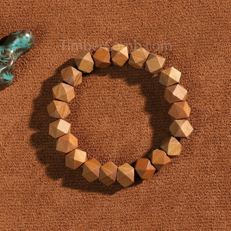 老山白檀仏珠ブレスレット 八角形幸運カップルアクセサリー 女性用誕生日プレゼント-木彫り高級人気専門店