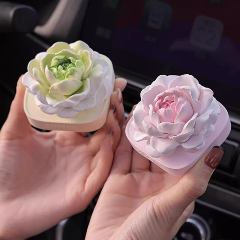 アロマストーン ジャスミン型 石膏製 オイルストーン 水なし おしゃれ アロマオイル エッセンシャルオイル付 アロマディフューザー