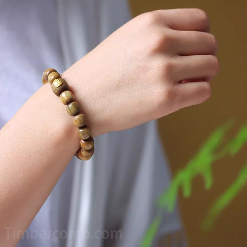 緑檀木ブレスレット レディース 数珠ブレスレット お守り ビーズサイズ10mm 天然木 腕輪ブレスレット