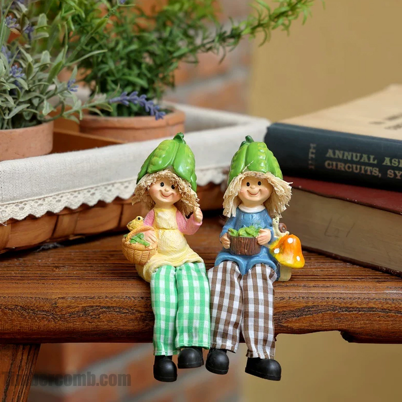 カップル人形置物 ガーデンパーテーション・バルコニー・レストラン飾り台 つり足スタンド ホームデコレーションギフト