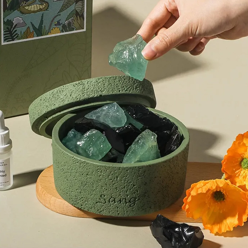 アロマストーン 天然石 水晶 おしゃれ アロマディフューザー エッセンシャルオイル ギフトパック とうき入り 置物 インテリア ルームフレグランス ストーン