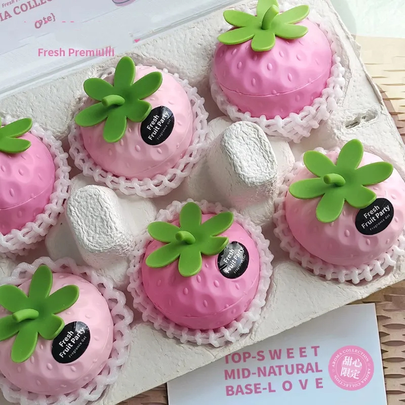 いちごの形 芳香剤 固形 置き型 部屋*車 エアフレッシュナー ルームフレグランス 消臭 アロマ