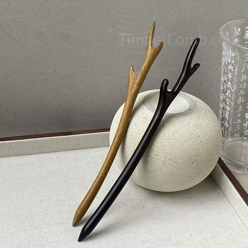 木製簪 一本挿し かんざし 木製 檀木 一本簪 鹿の角 ヘアアクセサリー 髪飾り 古典柄 浴衣似合い 成人式 和装 花火大会