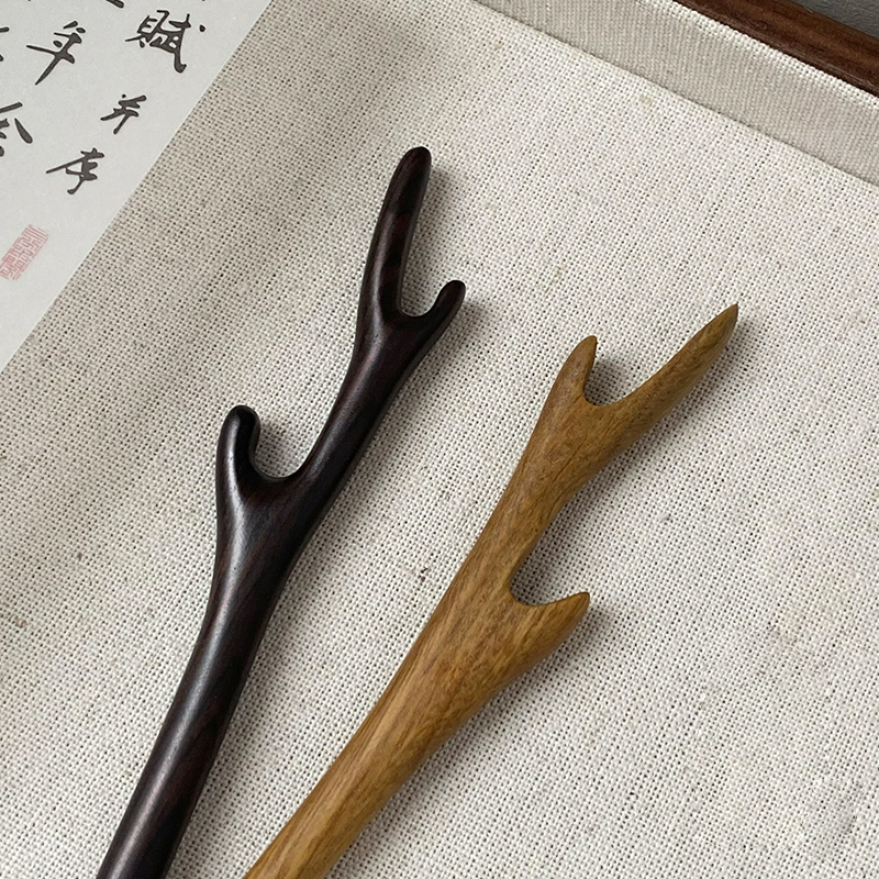 木製簪 一本挿し かんざし 木製 檀木 一本簪 鹿の角 ヘアアクセサリー 髪飾り 古典柄 浴衣似合い 成人式 和装 花火大会