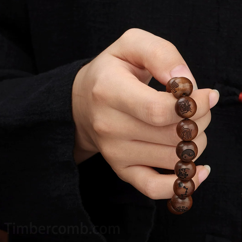 天然木 数珠ブレスレット 雷撃木 お守り 腕輪ブレスレット メンズレディース 木製 ブレスレット ウッド