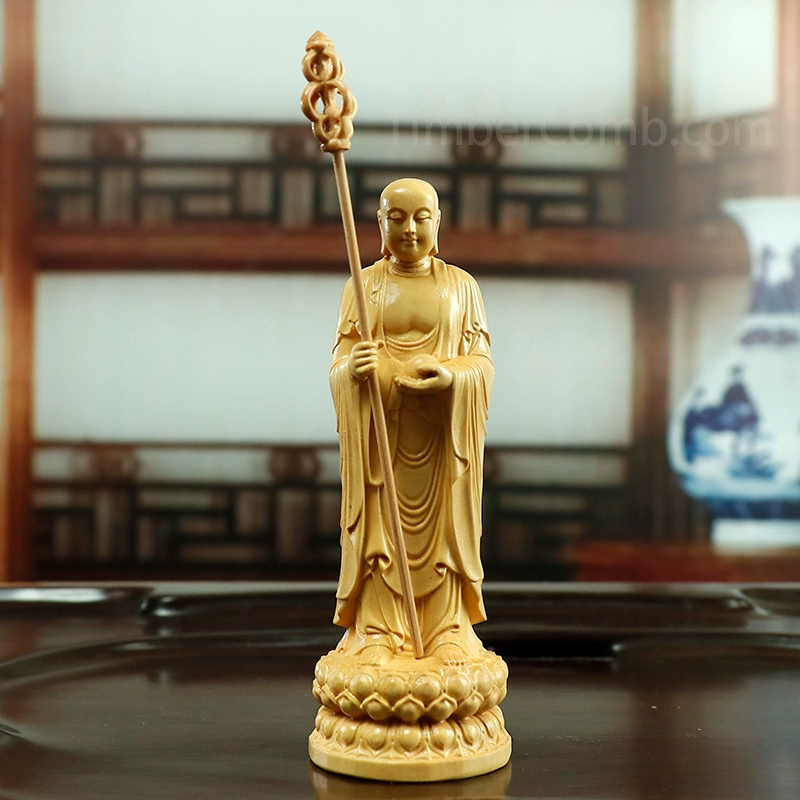 極上彫 木彫仏像 地蔵王菩薩立像 彫刻 仏教工芸 柘植材 仏師で仕上げ 極上彫 木彫仏像 地蔵菩薩 地蔵菩薩立像 彫刻 仏教工芸 柘植材