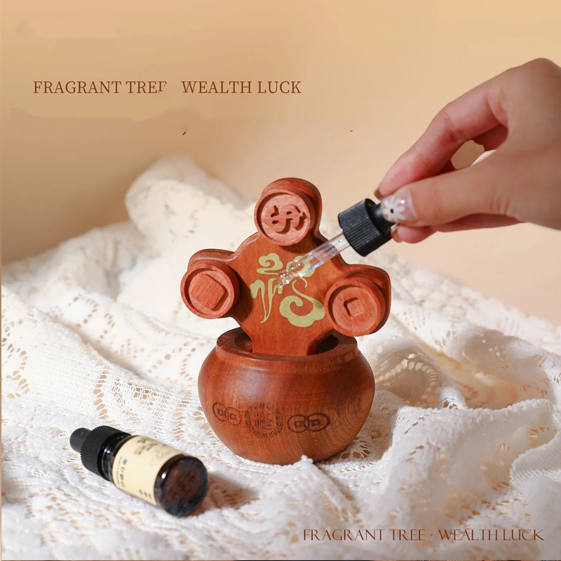 金運の木 アロマディフューザー アロマオイル付き 開運グッズ 無水式アロマオイルディフューザー
