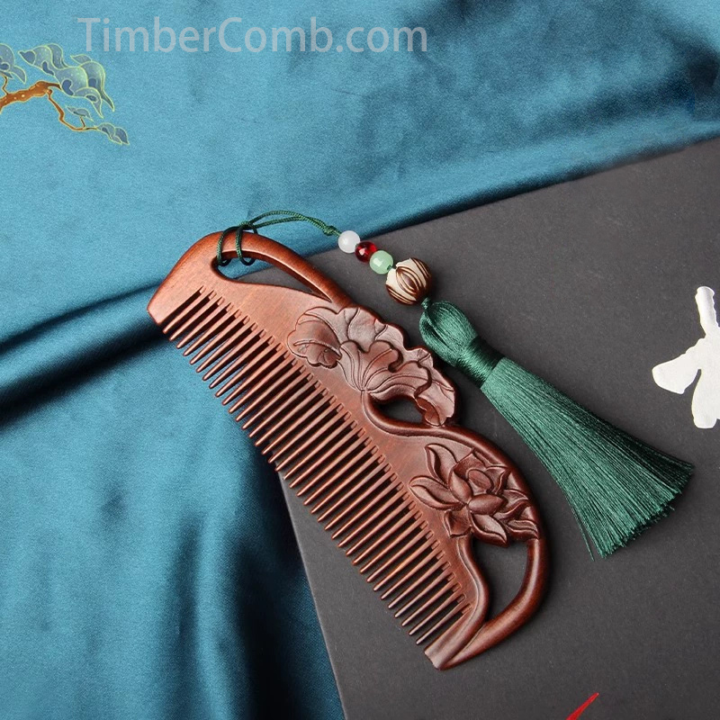母の日・バレンタインデー向け 女性専用 長髪用天然櫛 家庭用 髪と頭皮ケア 妻や女性への贈り物-木彫り高級人気専門店