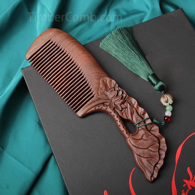 母の日・バレンタインデー向け 女性専用 長髪用天然櫛 家庭用 髪と頭皮ケア 妻や女性への贈り物-木彫り高級人気専門店