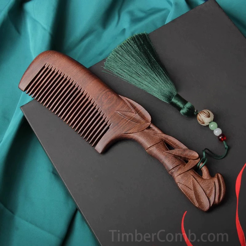 母の日・バレンタインデー向け 女性専用 長髪用天然櫛 家庭用 髪と頭皮ケア 妻や女性への贈り物-木彫り高級人気専門店