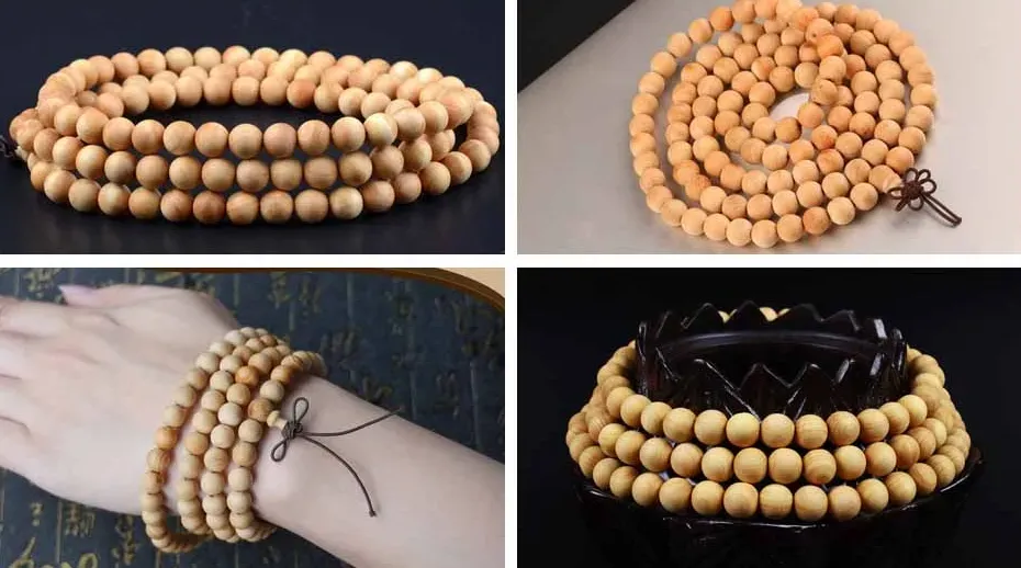 数珠ブレスレット 天然木