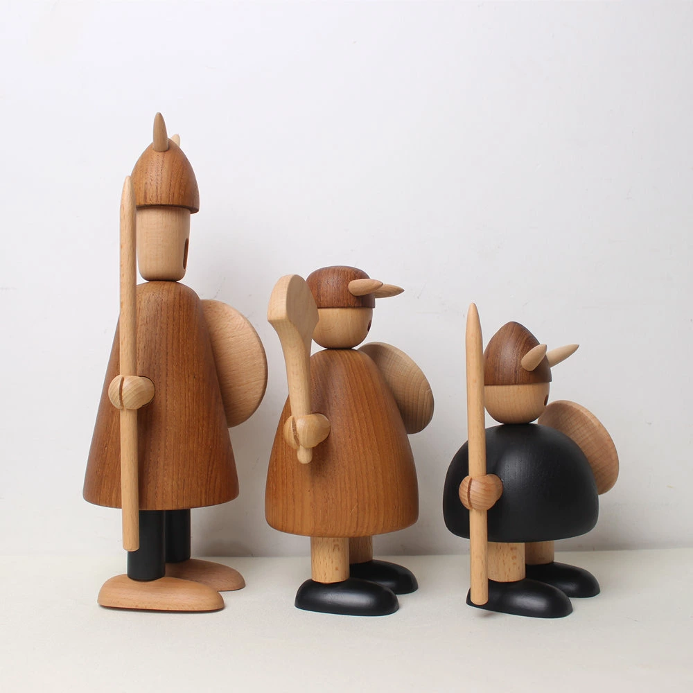 木のオブジェ ヴァイキング viking 海賊 置物 可愛い 木製玩具 インテリア おしゃれ 人形 天然木 北欧雑貨 