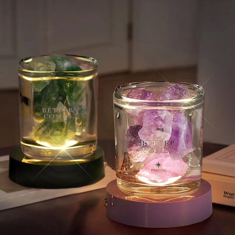 アロマランプ アロマライト アロマストーンセット【天然石340g+ 精油10ml+led台座1台+ガラス1本】ストーンディフューザー 置物 開運 インテリア ギフト プレゼント