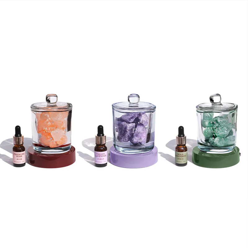 アロマランプ アロマライト アロマストーンセット【天然石340g+ 精油10ml+led台座1台+ガラス1本】ストーンディフューザー 置物 開運 インテリア ギフト プレゼント