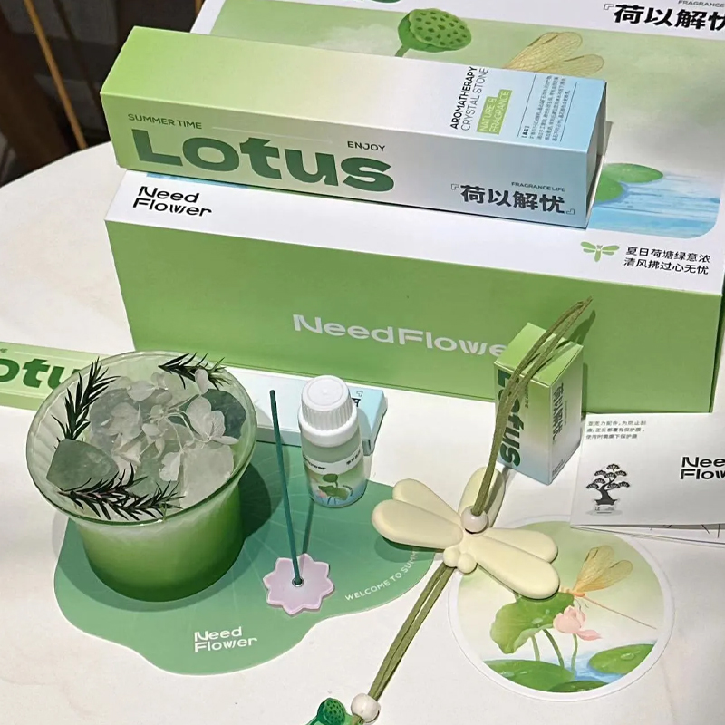 アロマディフューザー 蓮 アロマセット 天然石300g+カップ+アロマオイル10ml+線香1本+トンボ ストーン ギフトパック アロマストーン 癒し インテリア ギフト ﻿