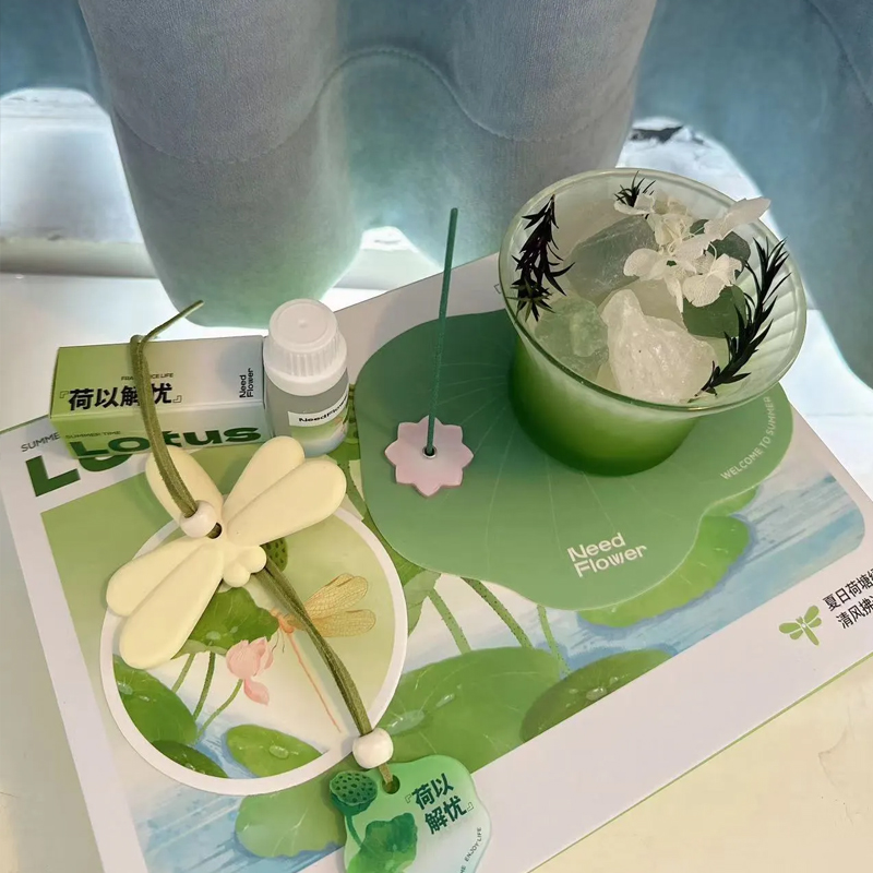 アロマディフューザー 蓮 アロマセット 天然石300g+カップ+アロマオイル10ml+線香1本+トンボ ストーン ギフトパック アロマストーン 癒し インテリア ギフト ﻿