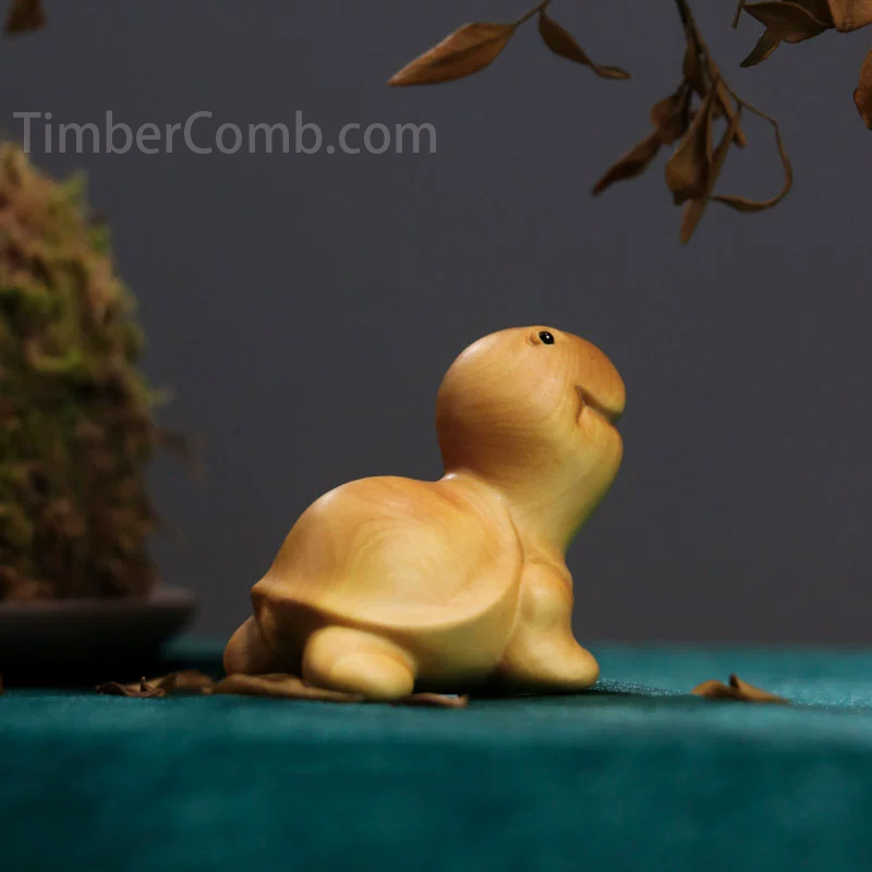 亀 カメ つげ 木製 置物 インテリア 木彫り かわいい 卓上 マスコット