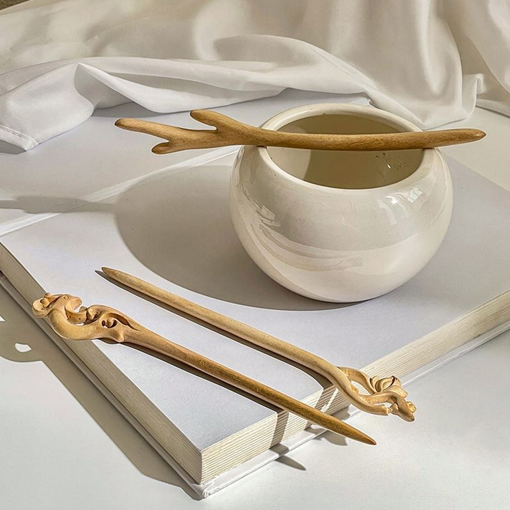 職人手作りの桃の木の簪 高級木材 桃材 1本かんざし 髪飾り かわいい 和風 写真 桃材の簪