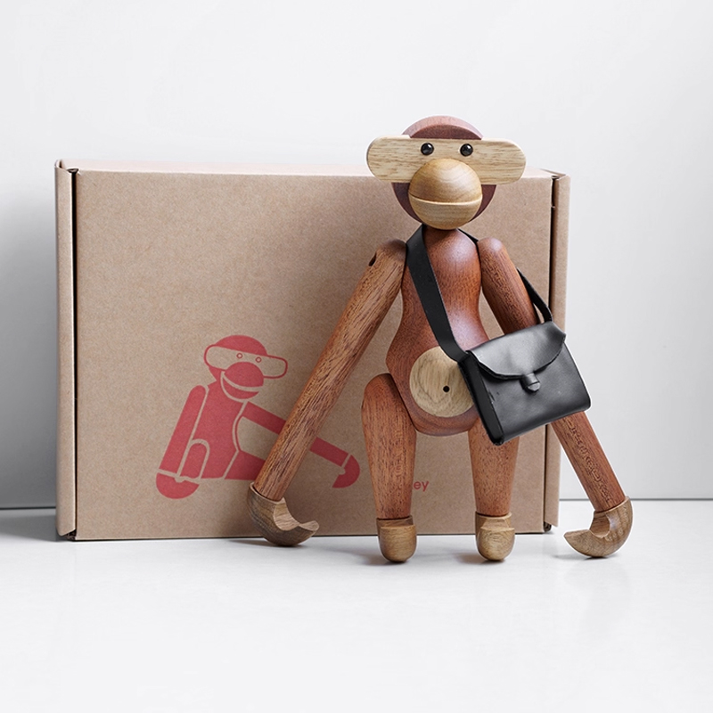 カイボイスン モンキー 木のオブジェ インテリア置物 動物フィギュア 猿 人形 おしゃれ リプロダクト 干支 母の日 ギフト 父の日 プレゼント 木製玩具