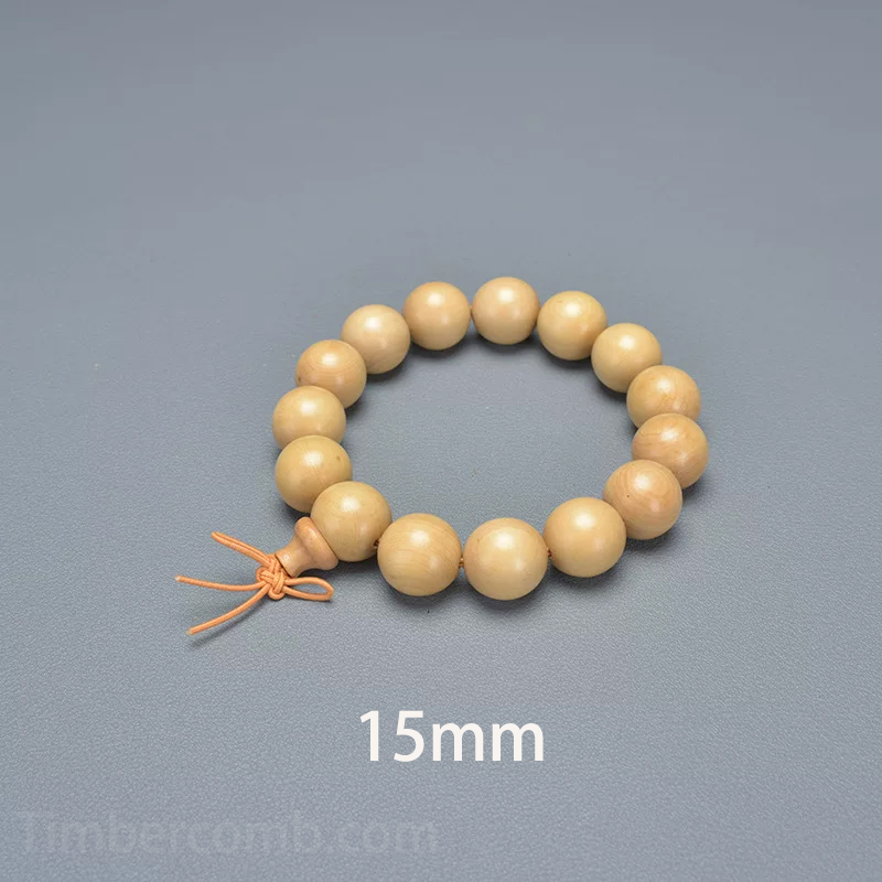 柘植つげ ブレスレット お守り ビーズサイズ 15mm/18mm 数珠ブレスレット メンズ レディース 天然木