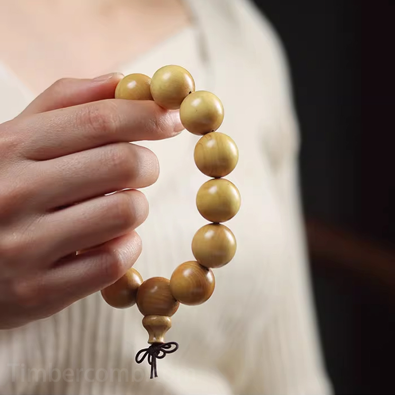 柘植つげ ブレスレット お守り ビーズサイズ 15mm/18mm 数珠ブレスレット メンズ レディース 天然木