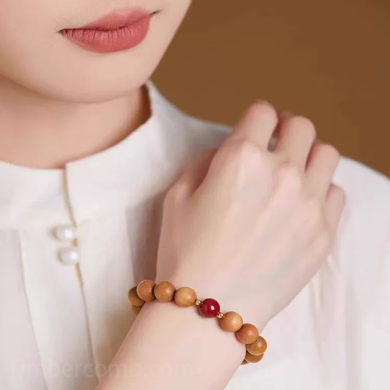 桃の木 ブレスレット お守り 朱砂 辰砂 ビーズサイズ 8mm/10mm 仏教ブレスレット レディース 天然木