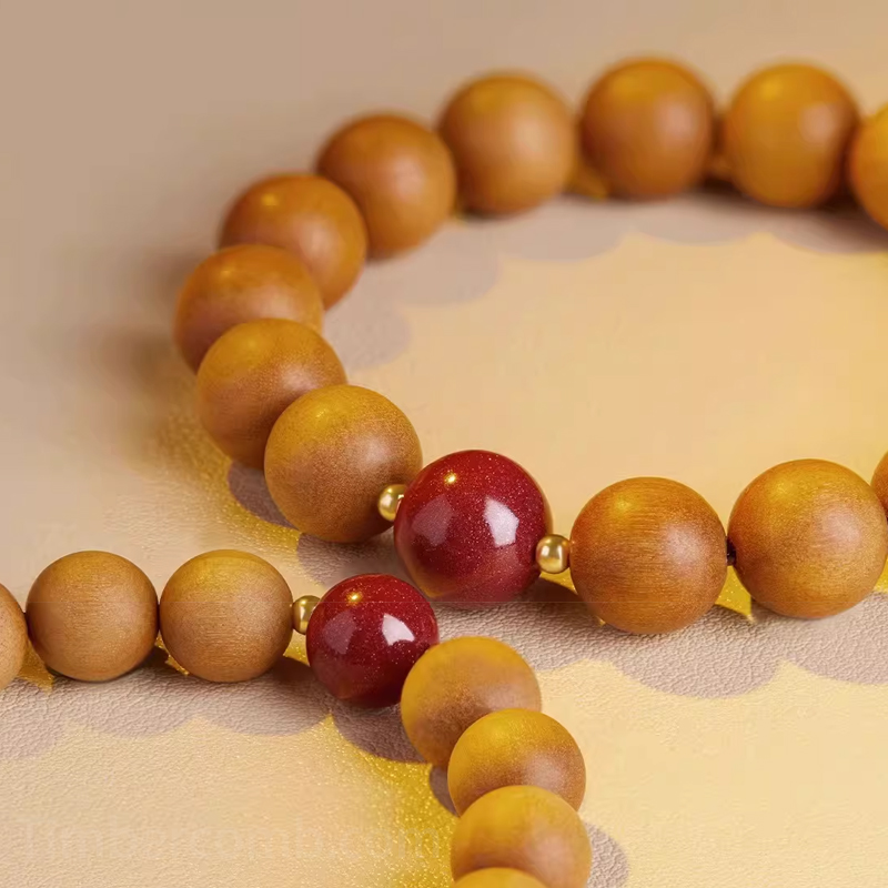桃の木 ブレスレット お守り 朱砂 辰砂 ビーズサイズ 8mm/10mm 仏教ブレスレット レディース 天然木