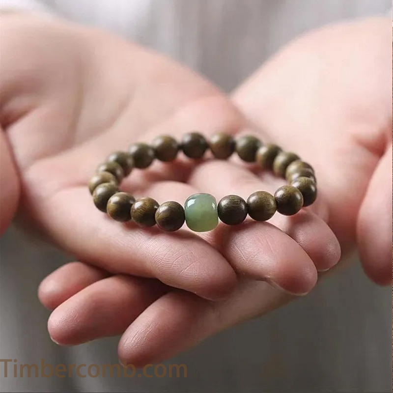 緑檀木ブレスレット パワーストーン 8mm 木玉ブレス レディース 数珠ブレスレット 生命樹 天然木 ブレスレット