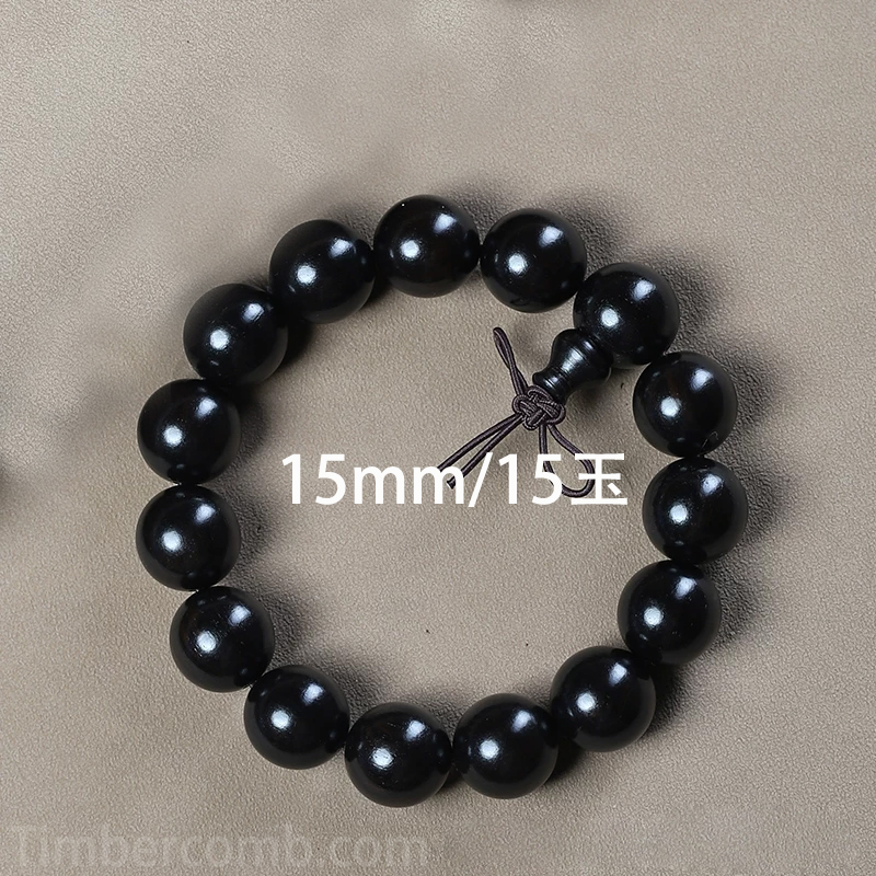 天然黒檀木ブレスレット ウッド 大きい メンズ レディース おしゃれ数珠ブレスレット カジュアル