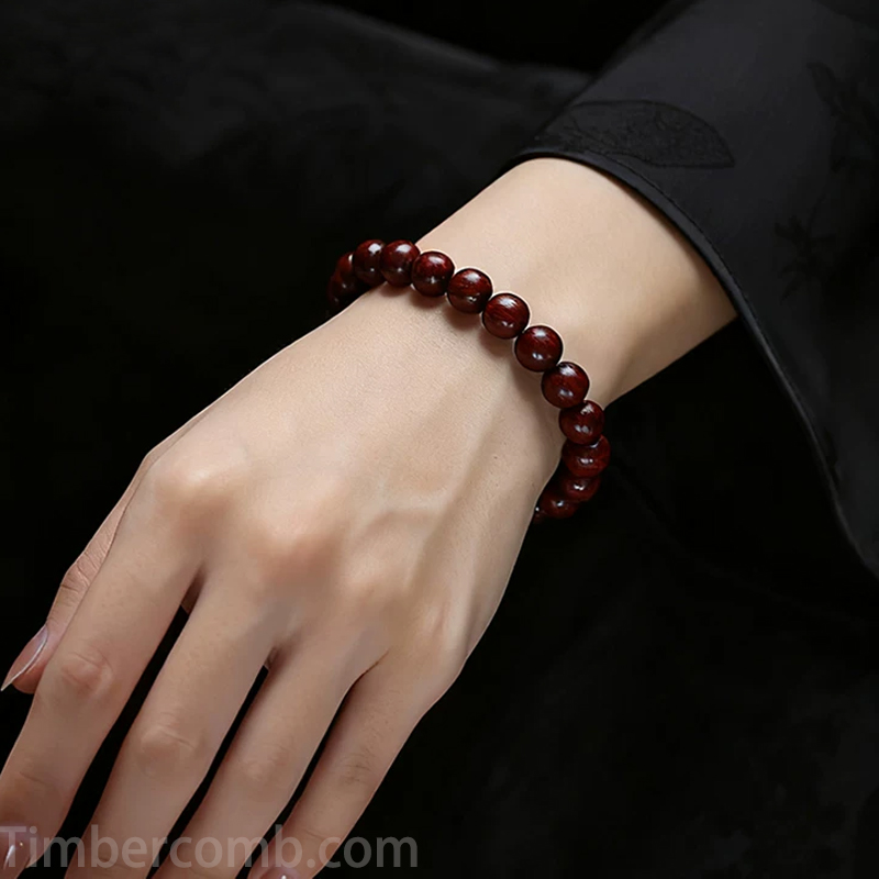 紫檀木ブレスレット お守り サンダルウッド ビーズサイズ8mm 木製ブレスレット 天然木 メンズレディース エスニック